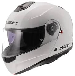 LS2 Casco Moto Modular Blanco Strobe II cerrado